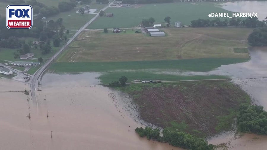 Watch: Drone video shows parts of Jackson County, Alabama, inundated during Flash Flood Emergency