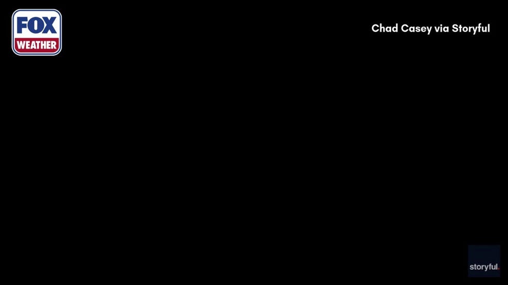 Lightning flashes across Wellington, Texas, amid severe storms Thursday.