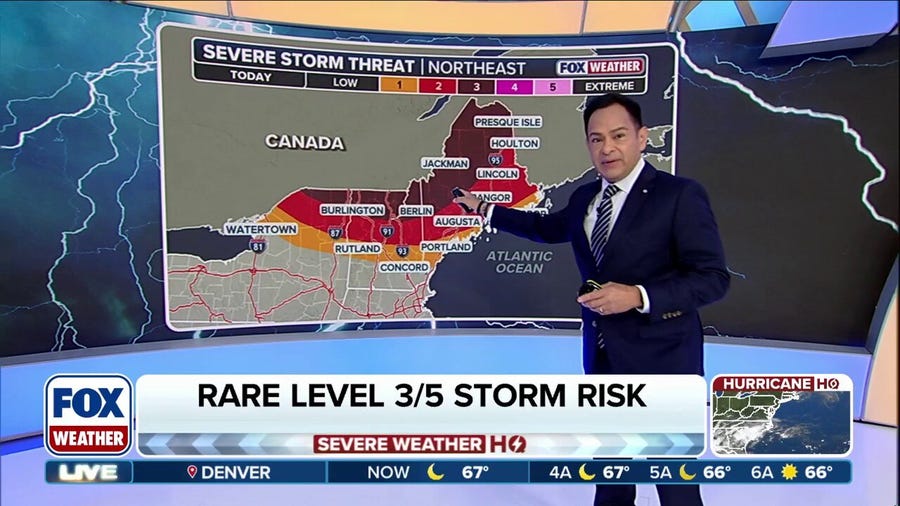 Rare severe weather targets New England with tornado risk, hurricane-force winds