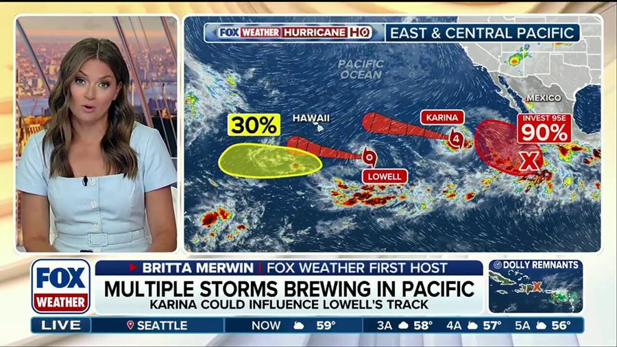 Hawaii monitoring complicated future for Karina and Lowell as tropical trouble churns in the Pacific 