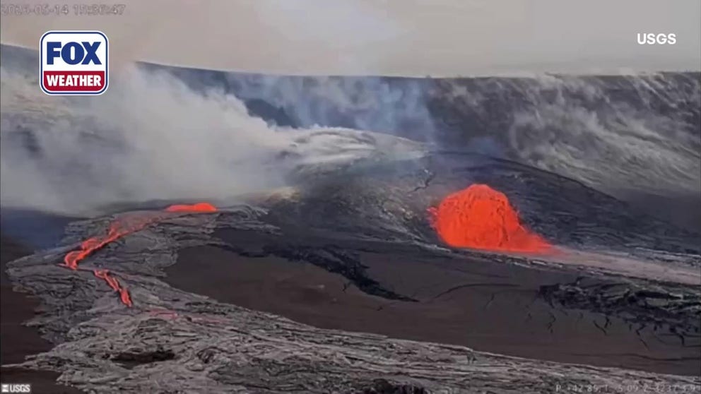 Hawaii’s Kīlauea volcano erupted for the 47th time on Thursday, blasting lava and thick plumes of smoke high into the air.