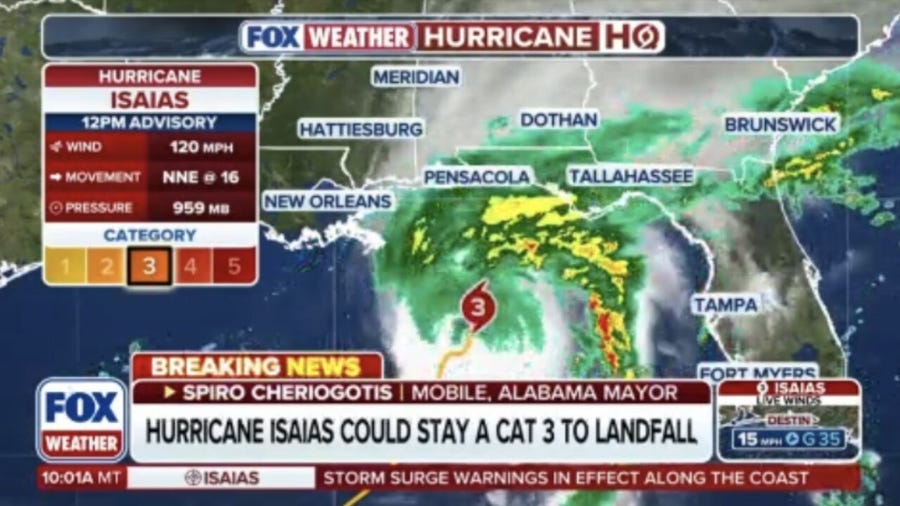 Mayor of Mobile, Alabama joins FOX Weather as Hurricane Isaias takes aim at the Gulf Coast