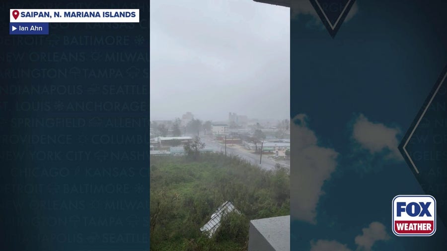 Watch: Winds gusts from super typhoon Sinlaku roar across Saipan