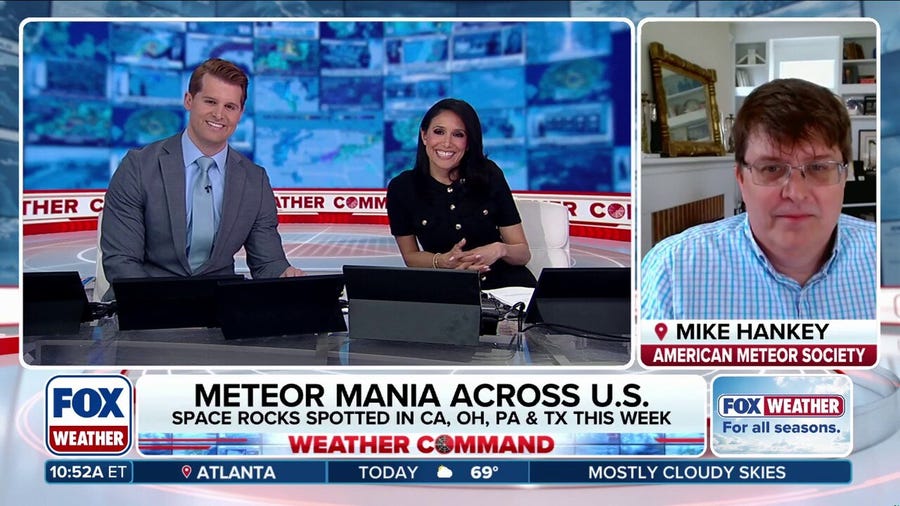 Numerous meteors illuminate the night sky over the U.S.