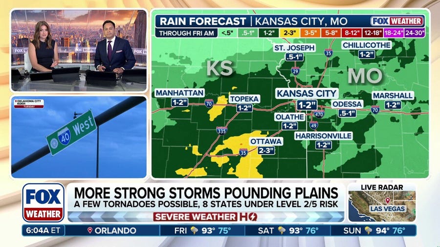 Central US braces for flash flood threat spanning 700 miles amid tropical downpours
