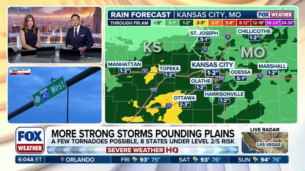 Millions brace for tropical downpours as a 700-mile threat targets the Central U.S., with a Level 3 out of 4 risk issued for portions of Missouri and Kansas. Full Forecast: