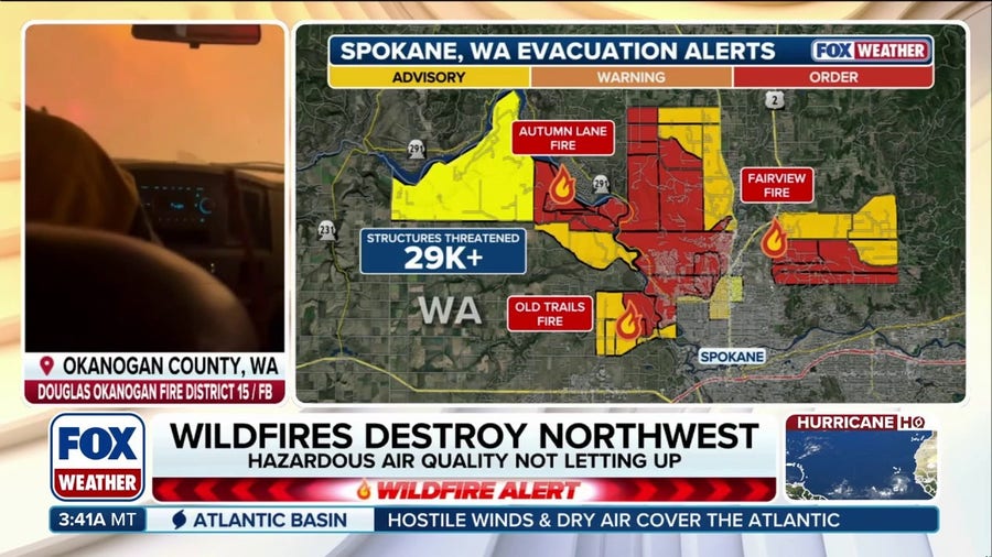 Communities remain threatened as raging wildfires burn in Washington at zero containment