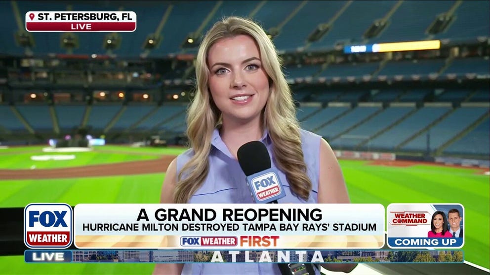 It’s been 18 months since Hurricane Milton unleashed strong winds that tore the roof off Tropicana Field and devastated parts of St. Petersburg, Florida. FOX Weather Correspondent Katie Byrne reports live from the stadium as it prepares to reopen after extensive repairs. For the first time in over 500 days, the Tampa Bay Rays will return to their home field with their fans for today’s first pitch against the Chicago Cubs!