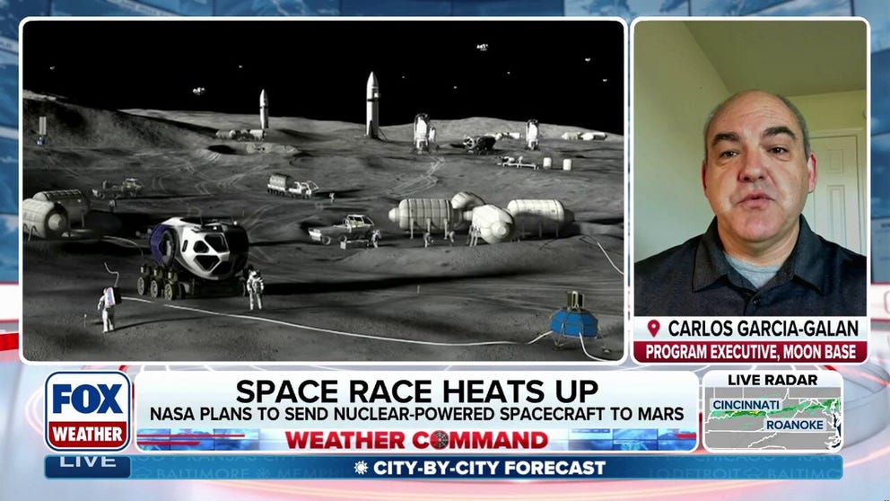 NASA has big plans for the Artemis Program, which eventually has a target of two crewed missions a year beginning in 2028 with a long-term goal of building a base on the Moon's surface. Moon Base Program Executive Carlos Garcia-Galan joins FOX Weather to talk about NASA's future plans and the Moon Base.