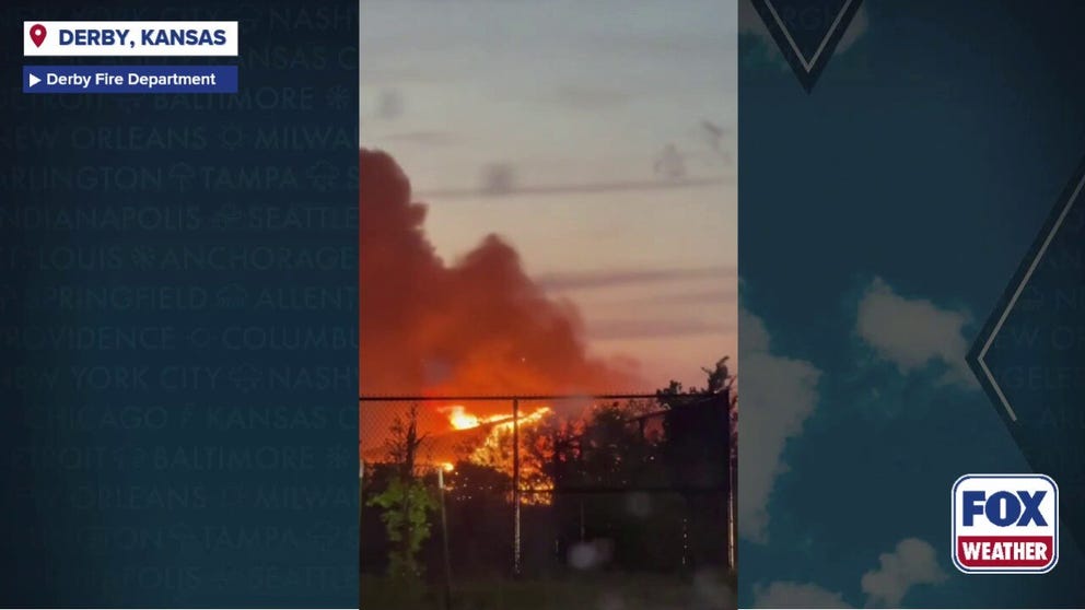 A roughly 100-foot, nearly 60-ton dinosaur is reduced to its bare skeletal frame after a lightning strike ignited the structure in flames at Field Station: Dinosaurs in Derby, Kansas, Saturday night. Crews were able to extinguish the fire before it spread, "sparing an extinction-level event."