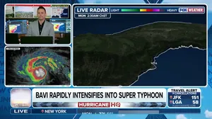 Super Typhoon Bavi approaches the Mariana Islands