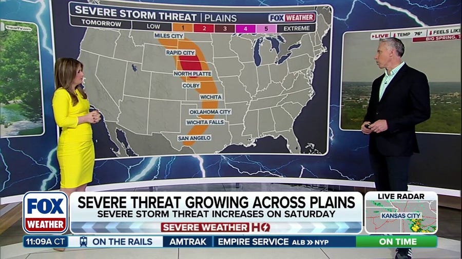 Severe storms eyeing the Plains with increasing threat on Saturday