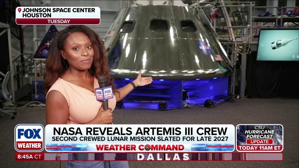 FOX Weather Correspondent Brandy Campbell reports from the Johnson Space Center in Houston, where preparations for the Artemis II space mission are underway as NASA revealed the crew members.