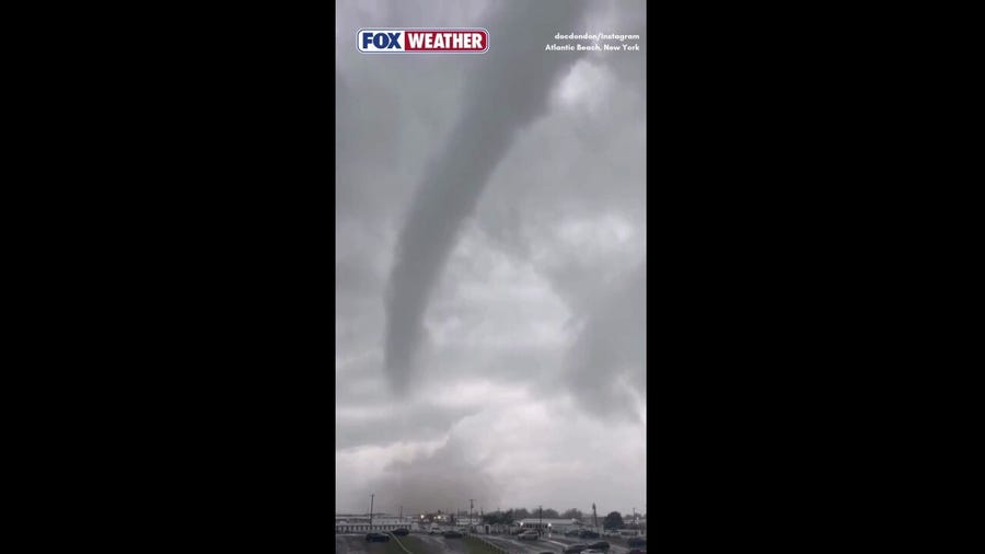 Watch: Tornado lifts debris in Atlantic Beach, New York