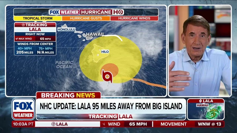 Tropical Storm Lala continues to flirt near hurricane status as it approaches Hawaii