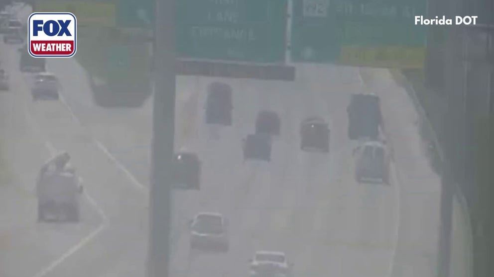 Florida DOT cameras capture Saharan dust bringing hazy skies over Miami on Wednesday, July 8, 2026.