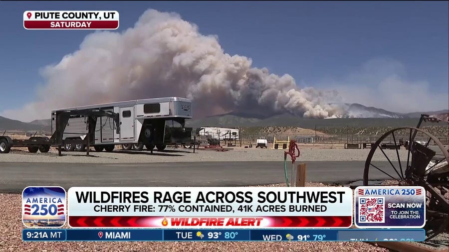 Numerous wildfires spread across the Southwest US
