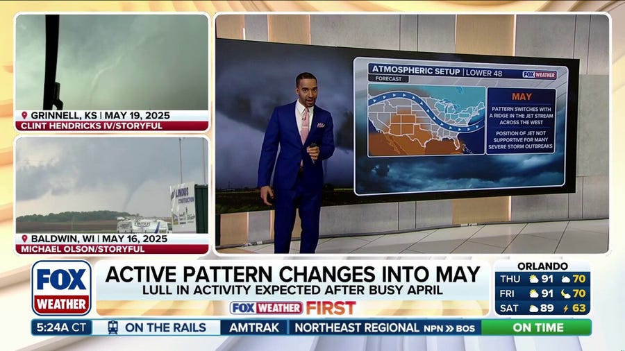 Weather pattern shift signals a quieter May for severe storms following active April
