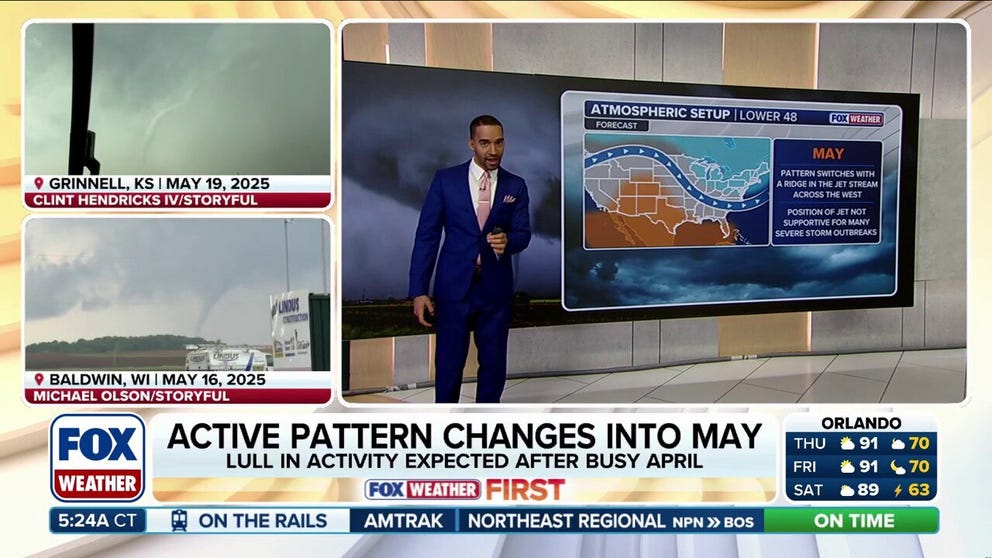 While May is typically the peak severe weather month of the year, current patterns suggest a quieter month ahead after April’s massive stretch of destructive storms. Severe storms will remain possible, but the upcoming shift in the broader pattern could result in conditions that are less extreme than recent weeks. FOX Weather Meteorologist Michael Estime breaks down this shift and what it really means for May: