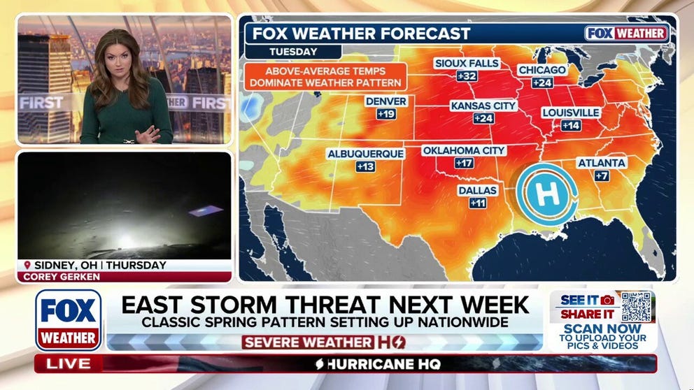According to the FOX Forecast Center, there will be numerous opportunities for severe storms and heavy rain from the Southern Plains into the Midwest and Ohio Valley, as the calendar flips to April.