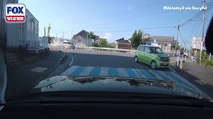 Dashcam video shows moment magnitude 6.8 sloshes water out of Japan canal
