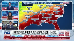 Unseasonably high fall temperatures early this week before a cold plunge
