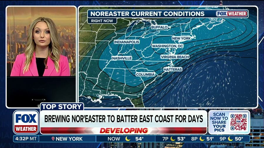 Powerful nor’easter targets the East Coast triggering 60 mph gusts and coastal flooding