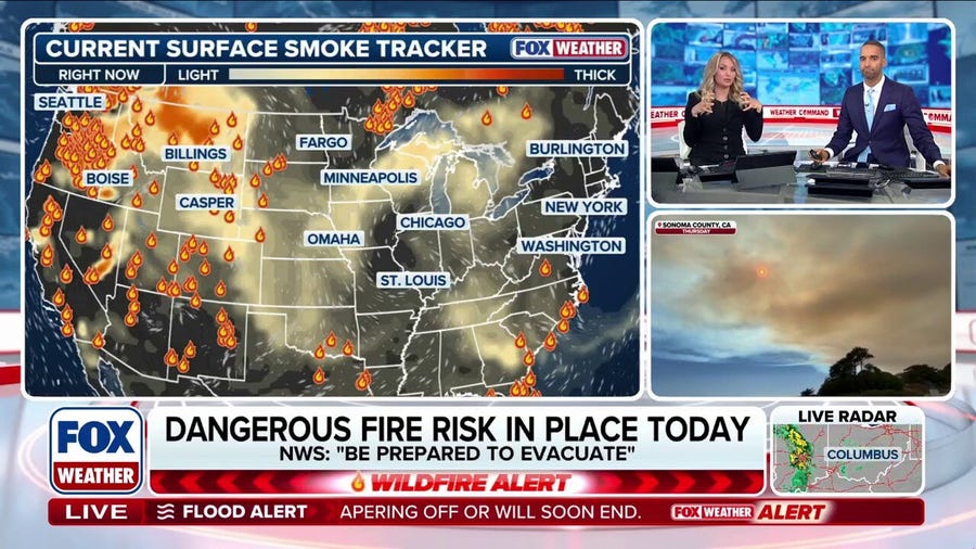 Dangerous fire risk looms in the Northwest as intense winds could spread ongoing and new fires