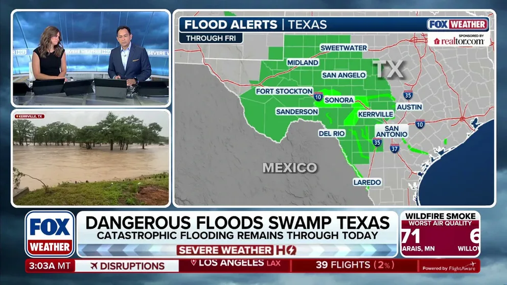 Flash Flood Warnings remain in effect across parts of the Texas Hill Country after more than 2 feet of rain fell over a three-day period, triggering widespread flooding across the region that killed at least two people Thursday. Additional heavy rain is expected across south-central Texas through Friday morning.