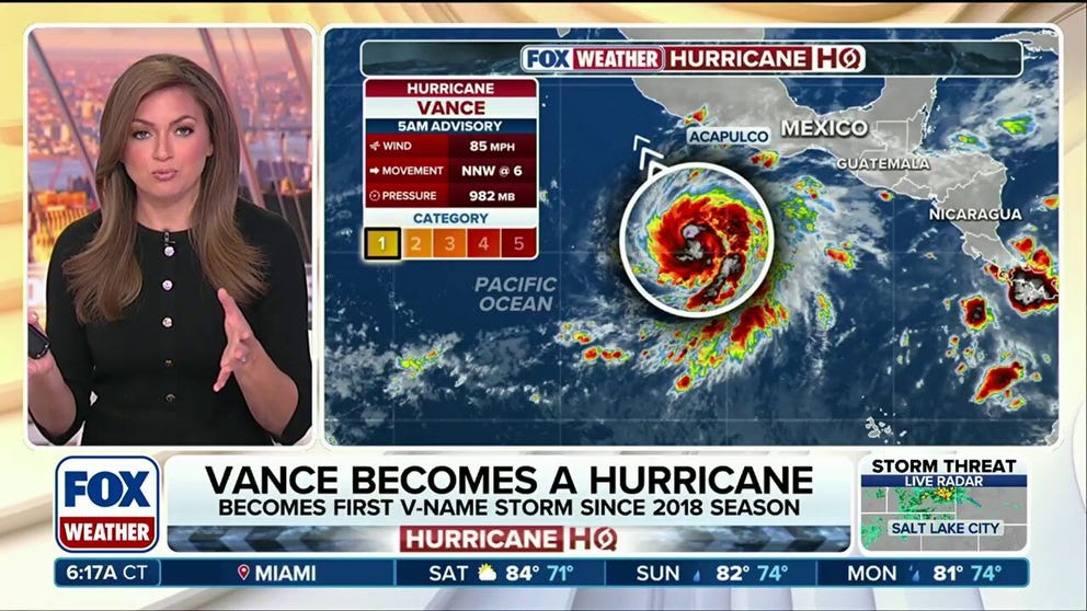 Vance strengthened into a hurricane early Friday, becoming the 13th hurricane in the Pacific Basin this season as it approaches Mexico next week. Hurricane Vance is now forecast to rapidly intensify into a major hurricane by Friday night, which would be the basin's 10th Category 3 or stronger storm this year. Meanwhile, monster Typhoon Champi still has sustained winds of 120 mph after tying Super Typhoon Sinlaku earlier this week as the strongest storm to form in any basin in 2026.