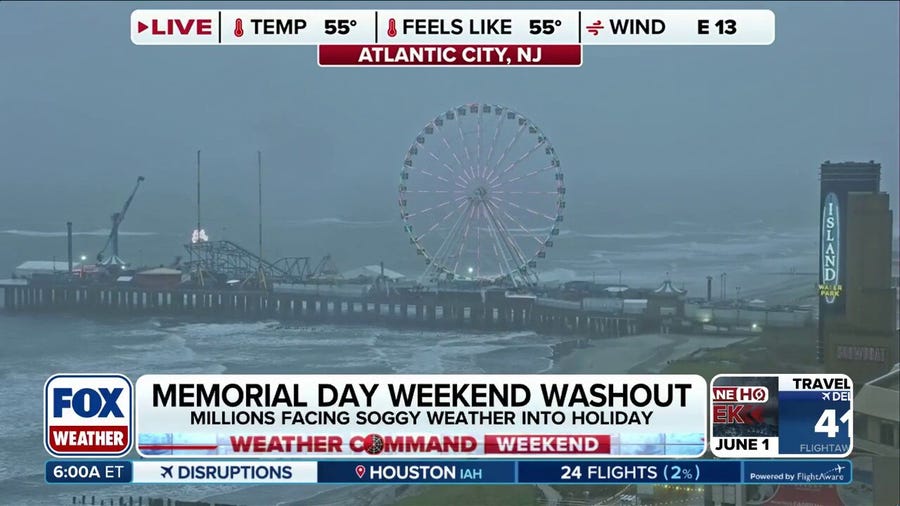 Memorial Day weekend washout for millions as soggy weather slams the Northeast