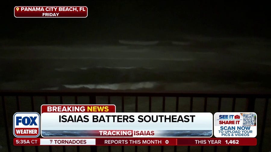 Damage cleanup underway in Panama City Beach, prior to sunrise
