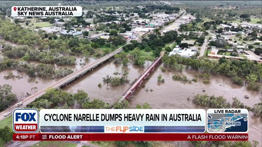 Tropical Cyclone Narelle dumps heavy rain in Australia