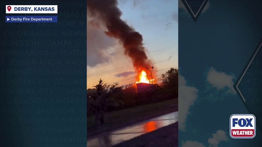 See it: Powerful lightning strike sets 100-foot animatronic dinosaur ablaze at Kansas theme park