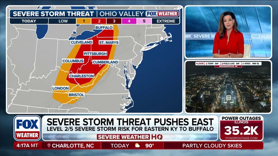 Parade of severe storms marches towards the East