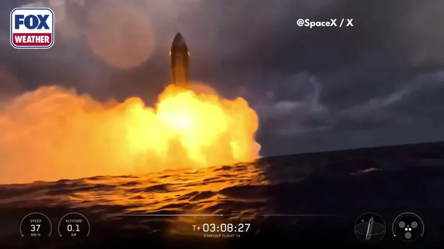 SpaceX Starship returns to Earth and splashes down in the Gulf of America