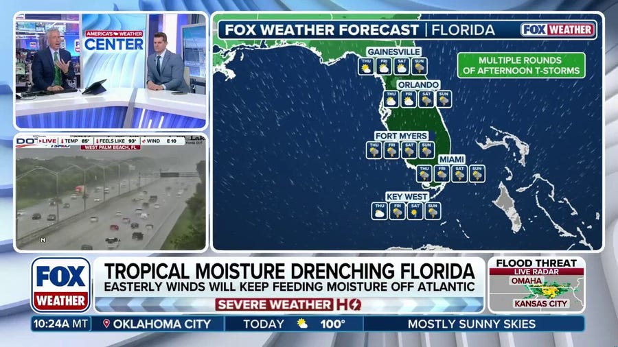 Tropical downpours drench Florida this week