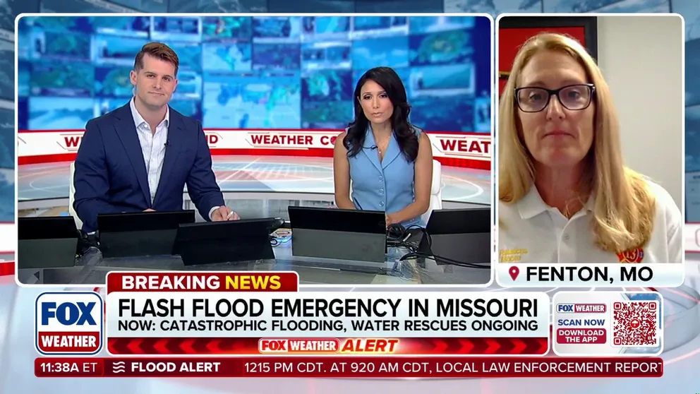 Kate Moore, public relations officer for the Fenton Fire Protection District in the St. Louis area, joined FOX Weather Command to discuss the statewide response to the ongoing Flash Flood Emergency, including efforts to rescue 40 people trapped at an inundated campground.