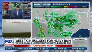 Remnant moisture from Tropical Depression Vance bringing heavy rain to Texas
