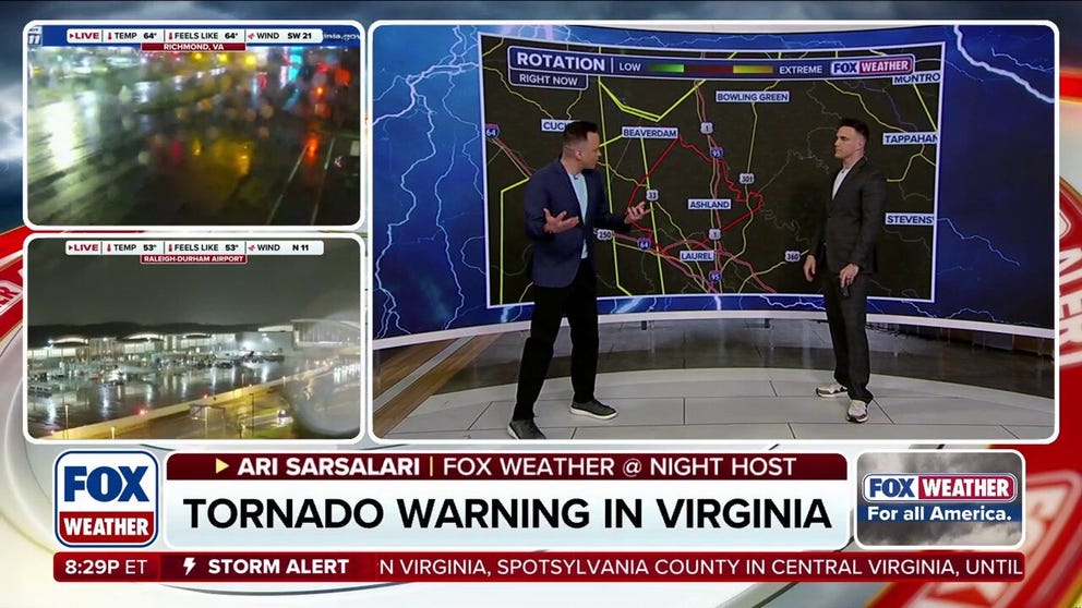 FOX Weather Meteorologists Steve Bender and Ari Sarsalari break down the latest updates on the significant severe weather outbreak across the U.S., as Virginia is now under a tornado warning.