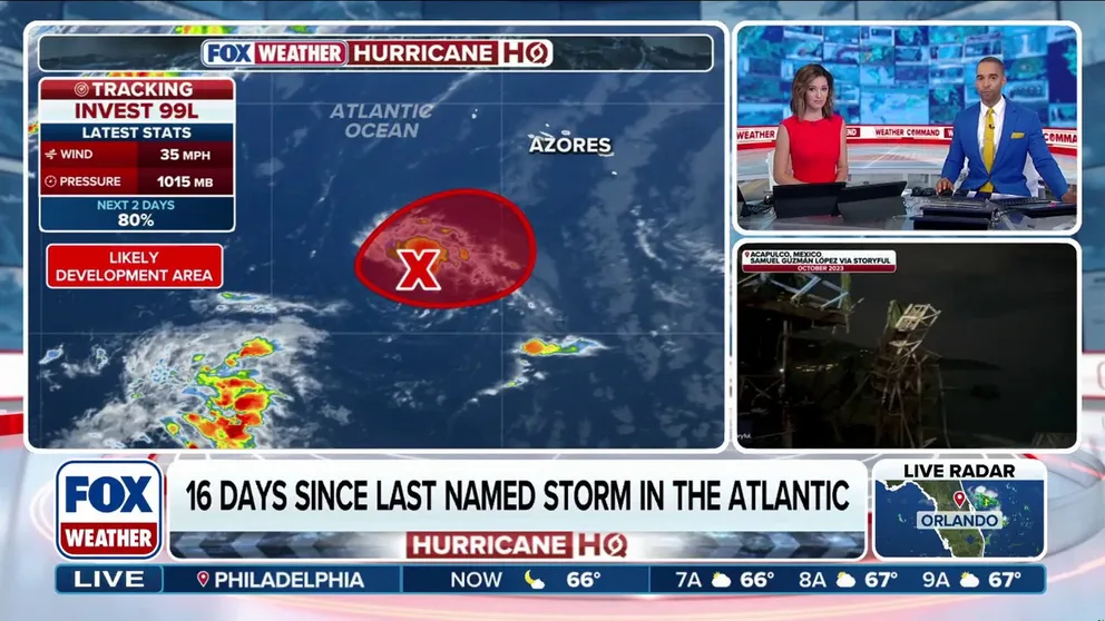 Invest 99L's odds of development keep rising and forecasts show it's likely to become Tropical Depression Six by Saturday. If the system were to continue to develop, it would get the name Fay, and be the sixth named storm in the Atlantic this year. 