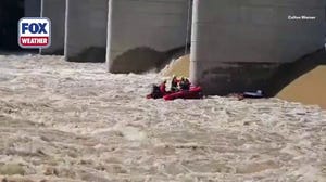 WATCH: Water rescue boat capsizes during rescue mission on raging Missouri river, injuring three