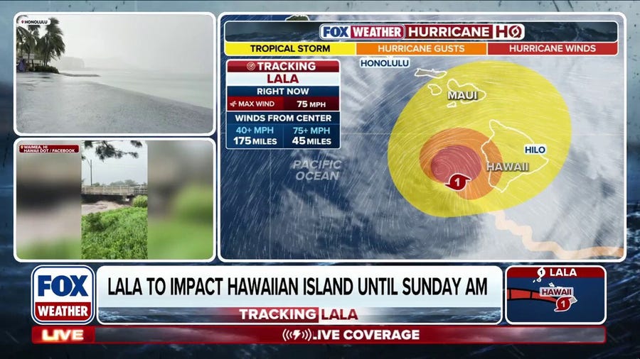 Intense winds, torrential rain batter Hawaii as Hurricane Lala sparks widespread power outages