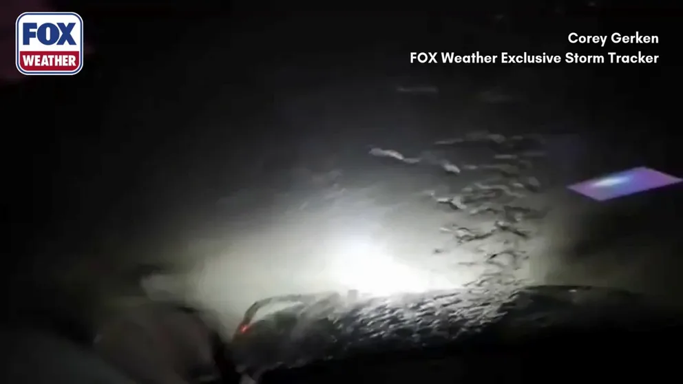 Severe storms lashed FOX Weather Exclusive Storm Tracker Corey Gerken in Sidney, Ohio Thursday night.