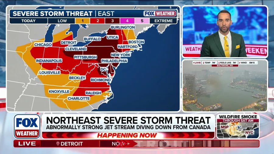 Severe storms target the Northeast