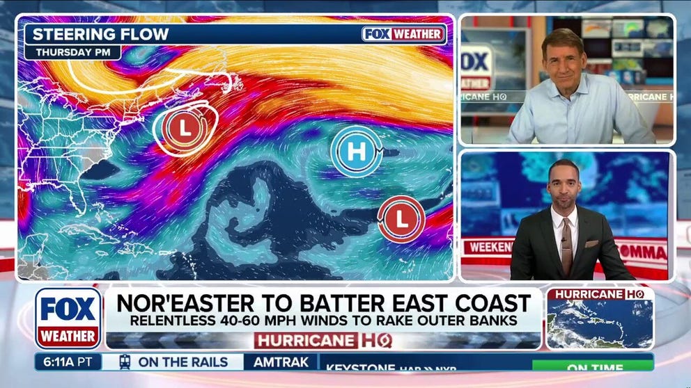 🌧️ NOR'EASTER THREAT: Another nor'easter is set to smash the East Coast this week, with some of the worst impacts headed for the Outer Banks in North Carolina as intense wind gusts and potential coastal flooding lash at the coast.