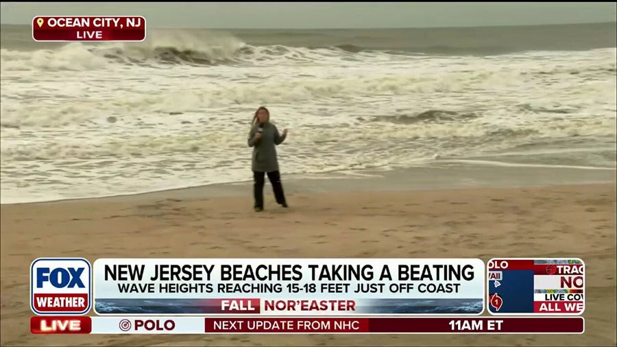 New Jersey beaches taking a beating as nor'easter moves up the East Coast