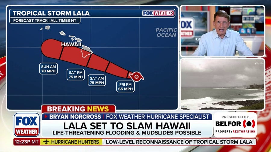 Lala forecast to slam Hawaii as a Category 1 hurricane on Saturday