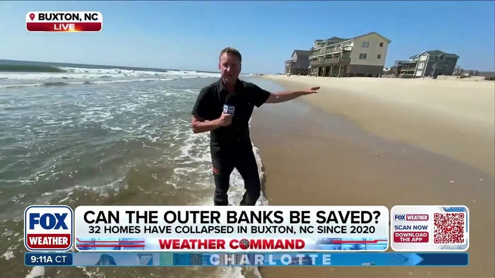 People along North Carolina's Outer Banks are racing against time — and the Atlantic hurricane season — to move homes off one of America's most vulnerable coastlines. As FOX Weather Senior Correspondent Robert Ray shows, many of the homes were once hundreds of yards from the oceanfront.