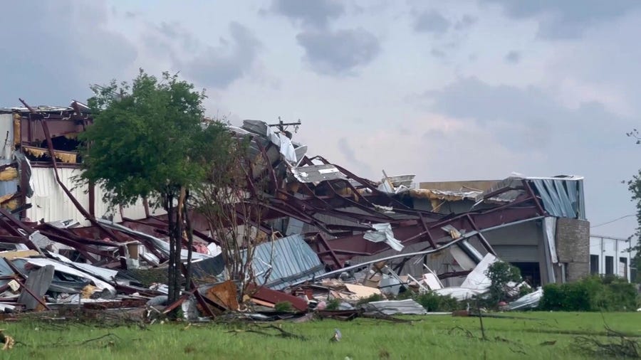 Tornado damage in Mineral Wells, Texas
